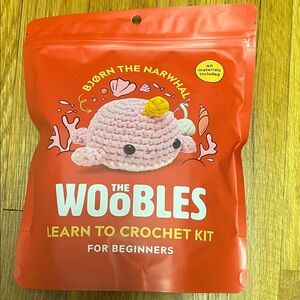 The Woobles Bjorn the Narwhal Crochet Kit - Pink and Yellow
